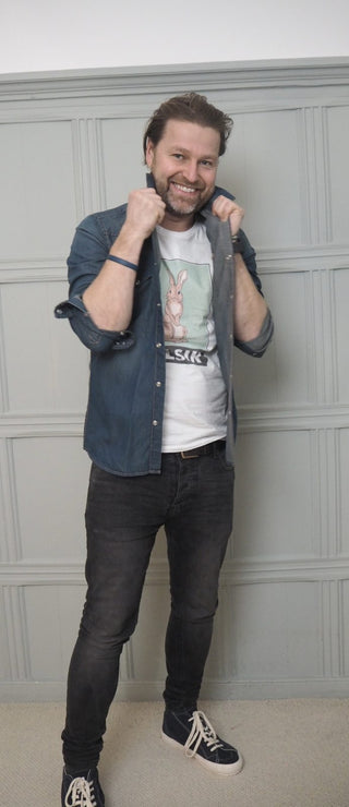 Men's Long Sleeved Denim Shirt - Denim Blue