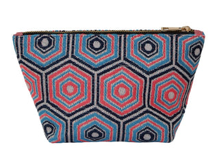 Make Up Bag Hexagonal Print - Pink/Navy