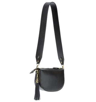 Mooni Crescent Shaped Leather Bag - Dusky Pink