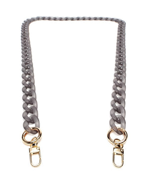 Crossbody Strap - Gold Chain, Soft Touch Smoked Grey Acetate