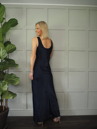 Shinni Maxi Dress by Moss Copenhagen - Navy Blue