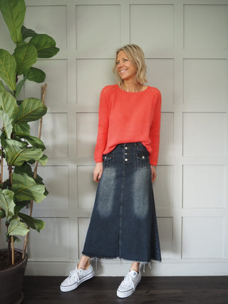 Wallabi Denim Skirt - Blue