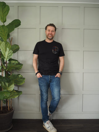 Men’s Sabine Cotton T-Shirt by Thinking Mu - Black with Logo