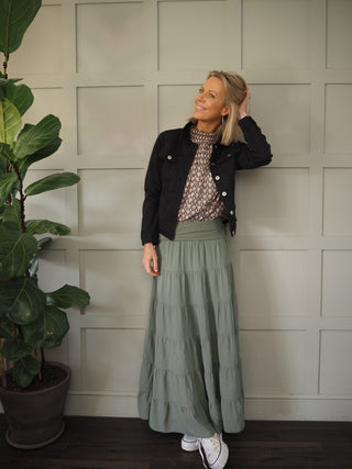 Indigo Lightweight Cotton Jacket with Button Fastening &amp; Pockets - Coral