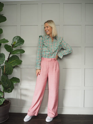 Palmier High Waist Trousers by Frnch - Pink