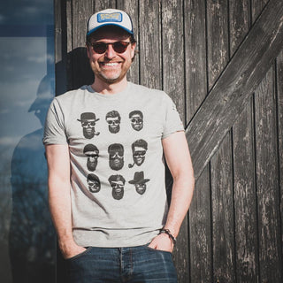 Men’s Skull Hipsters Cotton T-Shirt - Grey