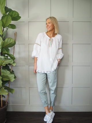 Dahlia Chino Style Trousers - Sage Green