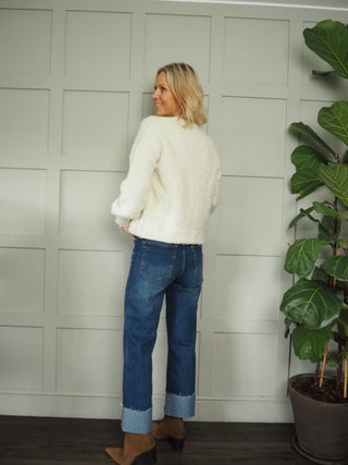 Megane Chunky Cardigan by Frnch - Biscuit