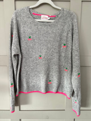 Celia Round Neck Cashmere Jumper by Brodie - Light Grey