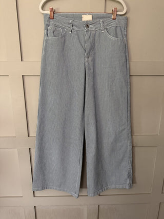 Andi Wide Leg Trousers - Blue/Off White Stripes