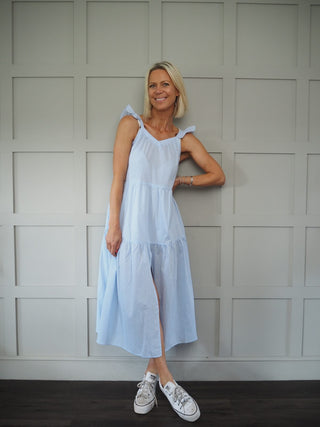 India Dress - White with Broderie Anglaise