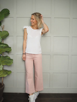 Cinthia Scoop Back T-Shirt - Ecru