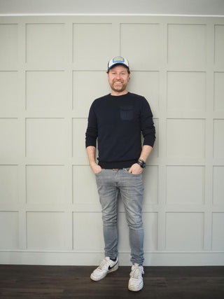 Men’s Ben Lightweight Cotton Round Neck Jumper - Navy Blue