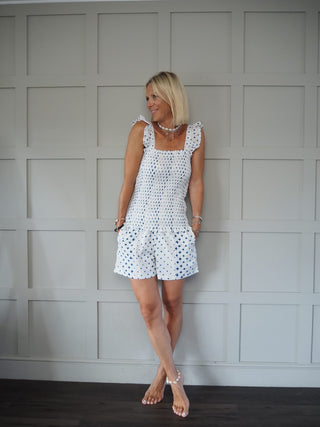 Pyjamas Blue Diamond Print - Short