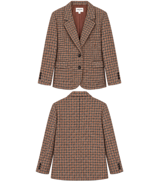 Eden Classic Tweed Single Breasted Blazer - Black/Chocolate/Oatmeal