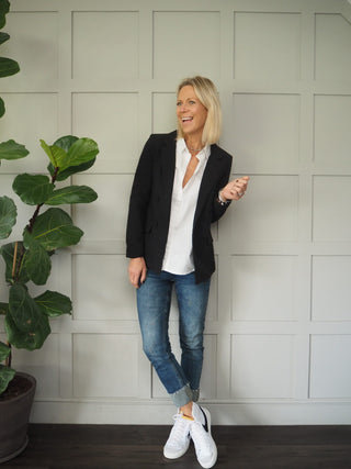 Cassia Double-Breasted Blazer - Black