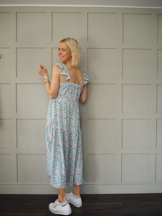 India Dress - White with Broderie Anglaise