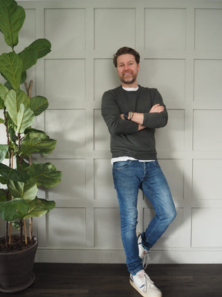 Men's Shiva Hemp Long Sleeved Top by Thinking Mu - Navy Blue