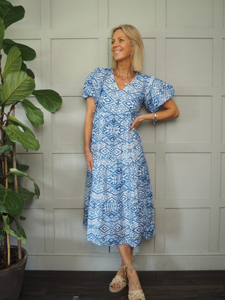 Liberty Dress - Beige, Blue, Green