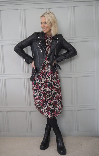 Leather Biker Jacket, Fully Lined - Black