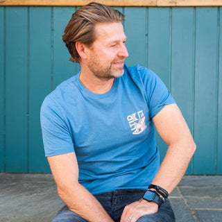 Men’s Gus Cotton T-Shirt - Blue with Logo