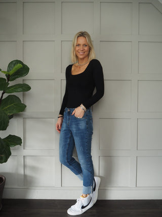 Hebe Long Sleeved Body - Black