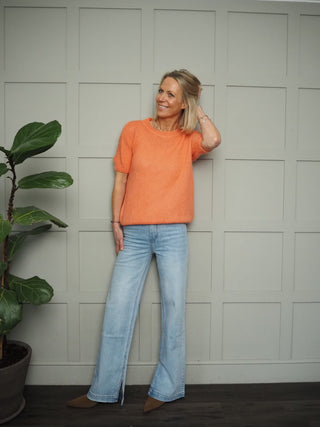 Adhana High Rise, Relaxed Fit, Wide Leg Denim Jeans - Light Blue