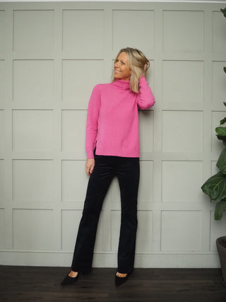 Elenice BootCut Trousers by Emme - Navy Blue, Red