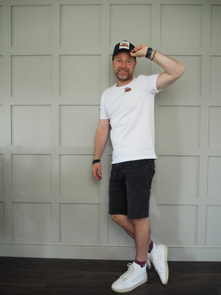 Men’s Mini Moke Organic Cotton T-Shirt - Off White with Logo