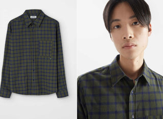 Men's Lazku Checked Shirt - Dark Blue, Fisherman Green