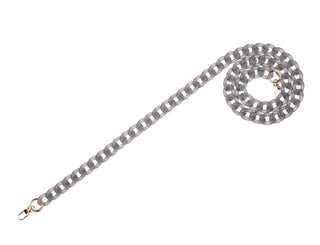 Crossbody Strap - Gold Chain, Soft Touch Smoked Grey Acetate