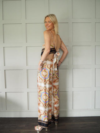 Carnival Top and Wide Leg Trouser Set - Multicoloured