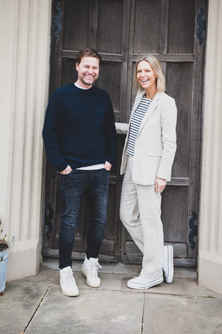 Men's Madari Chunky Knit Cotton Jumper by Loreak Median - Navy Blue