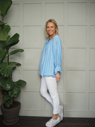 Tarina On/Off Shoulder Blouse - Bright Green