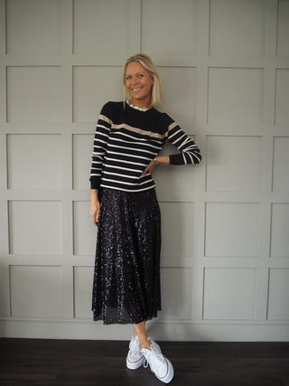 Full Sequin Skirt - Black