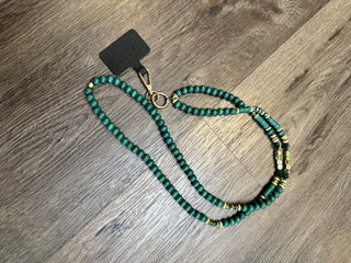 Crossbody Wooden Beaded Phone Cord - Sand