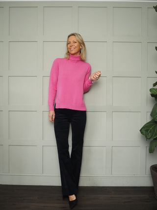 Elenice BootCut Trousers by Emme - Navy Blue, Red