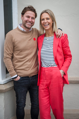 Men's Aino Dot Cotton Jumper by Loreak Median - Ochre with Logo