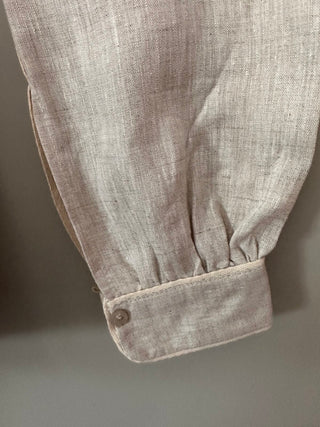 Pandy V Neck Long Sleeved Linen Blouse - Stone