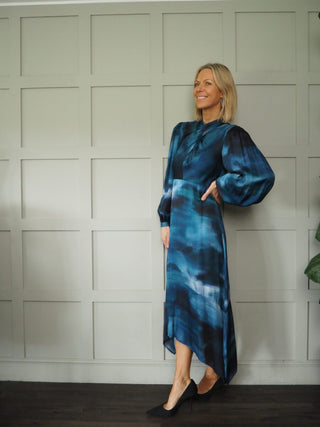 Twisti Cut Out Back Dress by Ottod'Ame - Blue