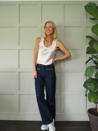Rhea Camisole with Ruffle Detail - Black, Chocolate, Mushroom, Pale Pink