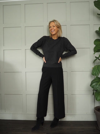 Evina Cashmere Round Neck Jumper with Ribbing Detail by Part Two - 6 Colours