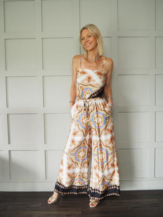 Carnival Top and Wide Leg Trouser Set - Multicoloured