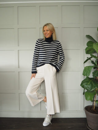 Lim Wide Leg Trousers by Ottod'Ame - Black, Ecru, Navy Blue