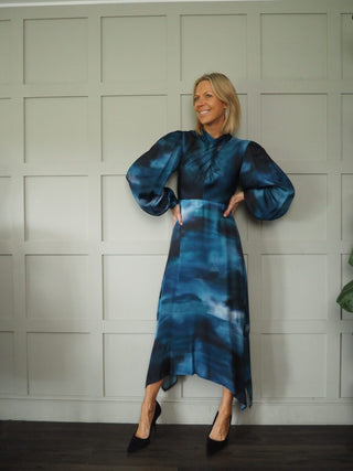 Twisti Cut Out Back Dress by Ottod'Ame - Blue