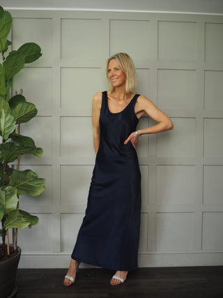 Shinni Maxi Dress by Moss Copenhagen - Navy Blue