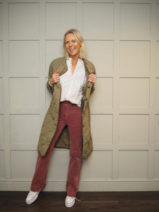 Marceo Boot Cut Corduroy Trousers - Ecru