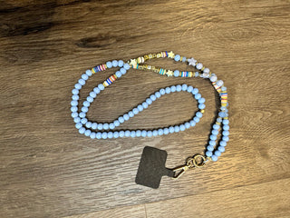Crossbody Wooden Beaded Phone Cord - Sand