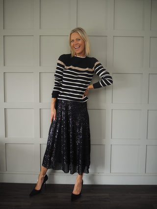 Full Sequin Skirt - Black