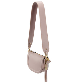 Mooni Crescent Shaped Leather Bag - Taupe